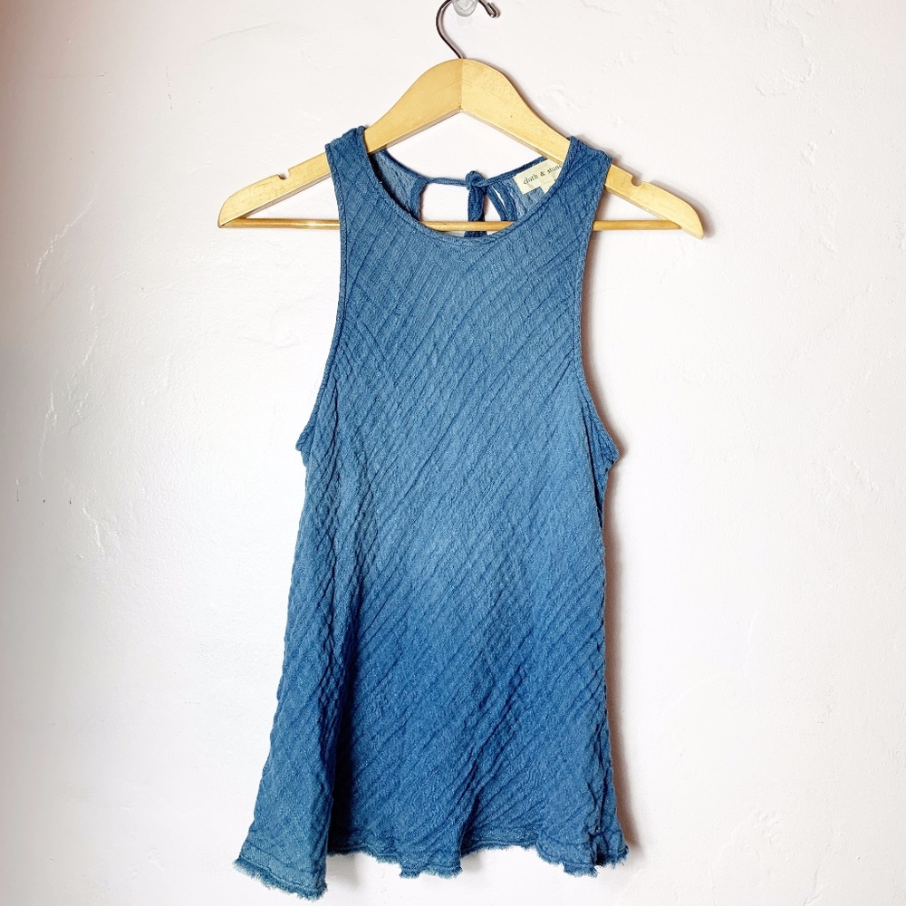 Anthro.Cloth & Stone Blue Ombre Halter Tank Top